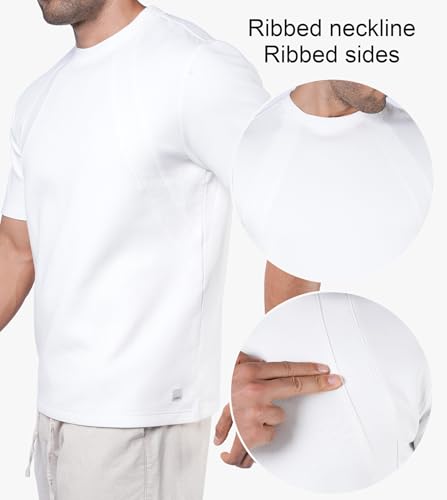 Fioboc Mens T-Shirts - Crew Neck Short Sleeve T-Shirts for Men Performance Cotton Blend Summer Casual Stylish Tee4