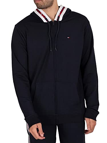 Tommy Hilfiger Hoodie LS FZ HWK Fermetures éclair épaisses, Desert Sky, M Homme