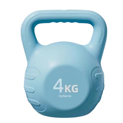 CxySpcoy Self-filled Kettlebell,4kg/9 lbs Ergonomic Design for Fitness Dumbbell Grip Anti-slip Handle Adjustable Weight Professional Grade for Women and Men Exercise Push up Bodybuilding Weightlifting Repetition Workout Home Gym Strength Competition Training