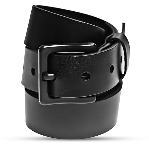Beep Free 1 3/8” Italian Leather Belt | 35mm TSA & Airport Friendly Metal-Free for Men and Women| Black & Brown Italian Belt