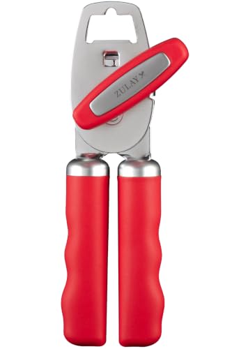 Image of Zulay Kitchen Manual Can Opener Heavy Duty Patented Stainless Steel, Ruby