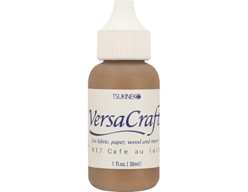 Tinta VERSACRAFT para textil color marron Cafe au lait recarga 30ml. Bote cánula