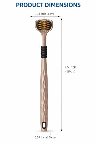 Image of 3-Sided Toothbrush with U-Shaped Triple Head Design, Dual Bristle Arrangement, Curved Brush Head, Ergonomic Handle with Non-Slip Grip, Multi-Color Toothbrush Set (Pack of 3)