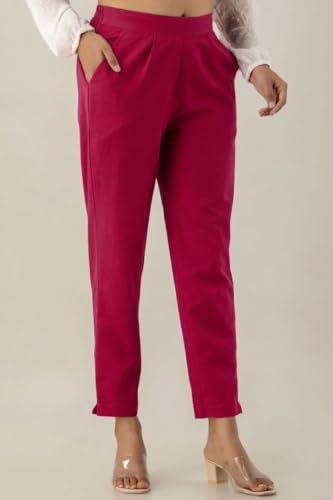 Image of Regular Fit Cotton Woman Trousers Pants Kurti Pant Casual Daily Formal Office Use