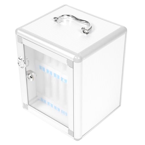 HOMSFOU 1Pc Aluminum Alloy Pocket Chart Storage Cabinet for Cell Phones Wall Mounted Holder with Safety Lock and Organizer for Schools Offices and Conferences