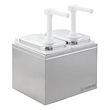 GastroHero Saucenspender 2x 2 Liter – Dosierpumpe PP für Saucen, Ketchup, Mayonnaise, Dressings & Flüssigkeiten – Gastronomiebedarf