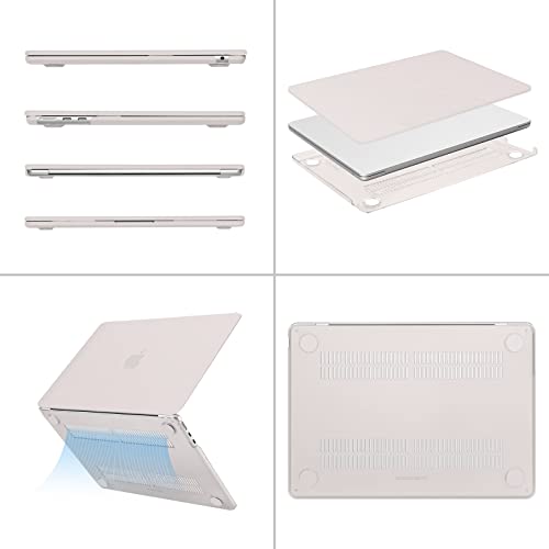 Image of MOSISO Compatible with MacBook Air 13 inch Case M5 2026 M4 2025 M3 M2 2024-2022 A3449 A3240 A3113 A2681,Hard Shell&Keyboard Cover&Screen Film&Pouch for MacBook Air 13.6 inch Case, Stone Gray