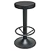 Metall Barhocker mit drehbarem Sitz | gepolstert | Schwarz | Stahl & Gusseisen mit Fußring