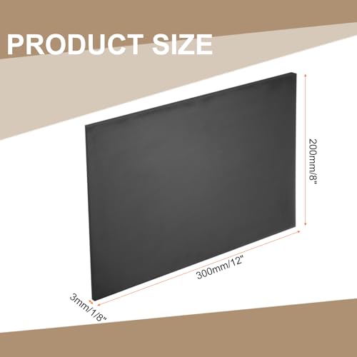 Image of MECCANIXITY HDPE Plastic Sheet 1 /8 inch Thick, 8 inch x 12 inch High Density Polyethylene Plastic Blocks, HDPE Cutting Board for DIY, Home Floor Improvement, Black