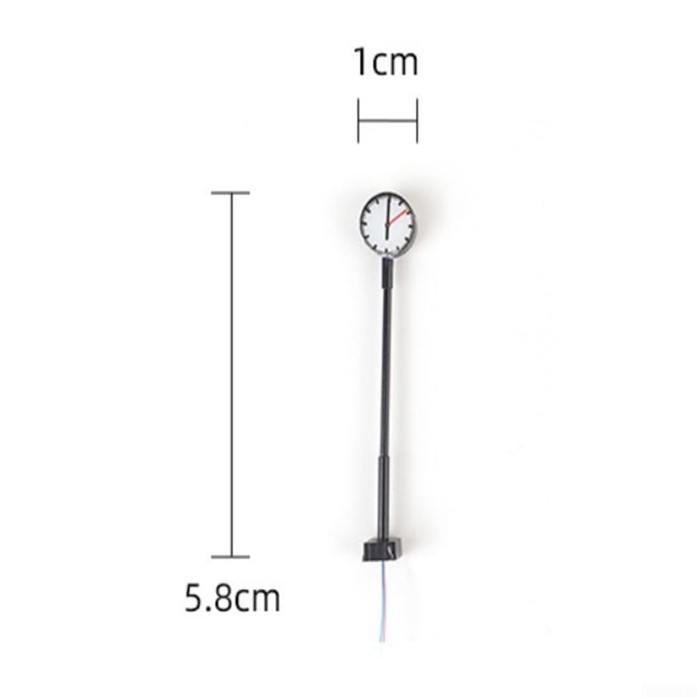 HO Scale 1:87 Model Railway Clock Light Lamps,for Building Layouts And Landscapes, Mininature With Wiring