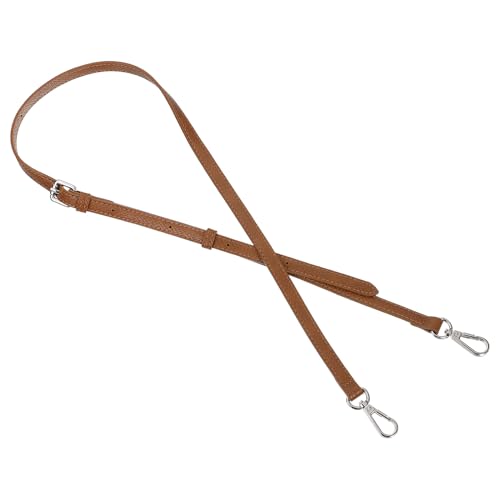 Image of uxcell Leather Bag Strap Replacement Adjustable Crossbody Bag Straps Conversion for Shoulder Bag Handbag Purse, Brown, Silver Buckle