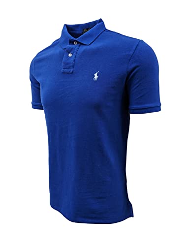 Image of POLO RALPH LAUREN Mens Classic Fit Mesh Polo Shirt (Large, Royal Blue (Light Blue Pony))