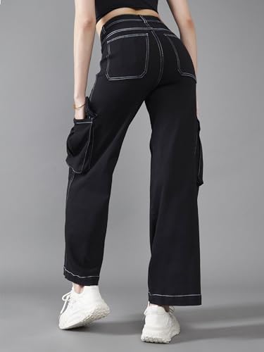 Image of Dolce Crudo Women's Wide Leg High-Rise Clean-Look Jean's