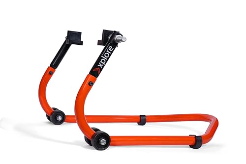 Image of Explore Dismantle Premium Universal Paddock Standwith Swingarm L Supports for All Bikes Upto 300kgWeight (Comes with 5 Year Frame Warranty- Orange) (Orange Black Dual Tone)