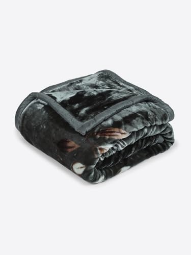 Image of Monte Carlo Double Bed Heavy Winter Blanket Moon Valley 2 Ply Box Pack 870 GSM | 4.5 KG, (240x220 CM), Bottle Green