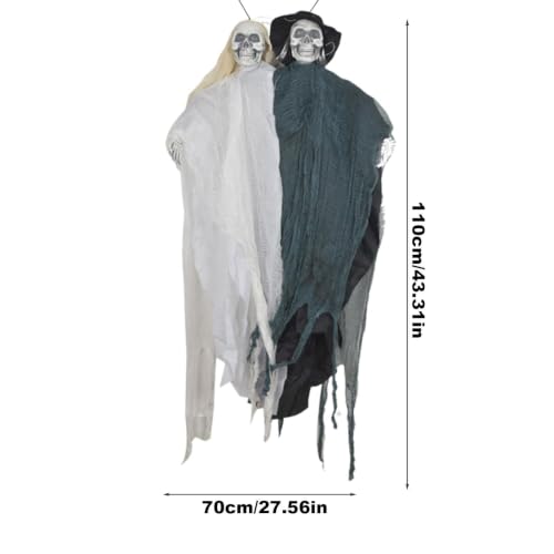 Esqueletos para Halloween con sonido de terror para decoración de terrazas, balcones y césped 5
