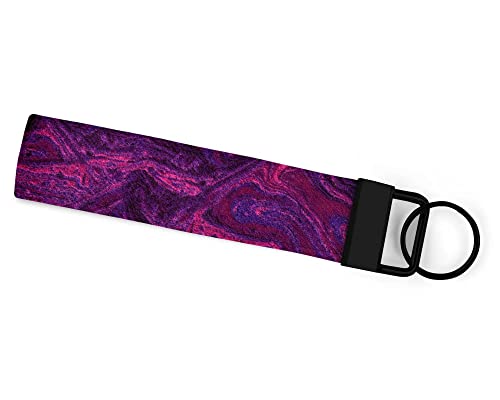 Purple Swirl Cosmic Handmade Keychain Wristlet