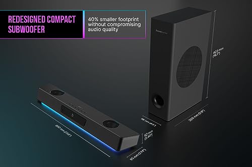 Image of Creative Sound Blaster Katana V2X 5.1 Multi-Channel Gaming Soundbar with Compact Subwoofer, 180W Peak Power, ft Tri-Amplified 5-Driver Design, Super X-Fi Technology, and RGB Lighting