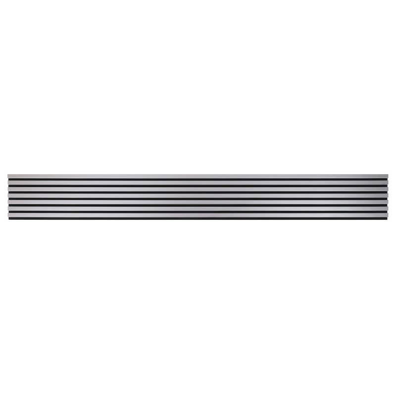 DECOON Panneau Mural Acoustique tasseaux Bois 250 x 30 x 1,9 cm - alu/Feutrine Noir - 0,75m²