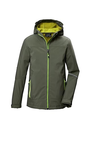 killtec Bambini e ragazzi Giacca softshell/giacca da esterno con cappuccio KOW 366 BYS SFTSHLL JCKT, moos, 128,...