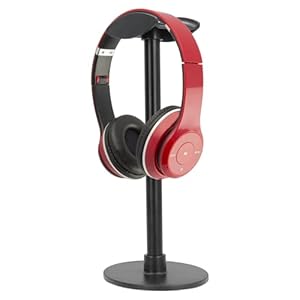Headphone Stand, Gaming Headset Holder, Earphone Stand with Aluminum Supporting Bar, ABS Stable Anti Slip Base, for All Over Ear Headphones