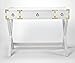 HomeRoots Mango Wood Solids, MDF Glossy White Writing Desk