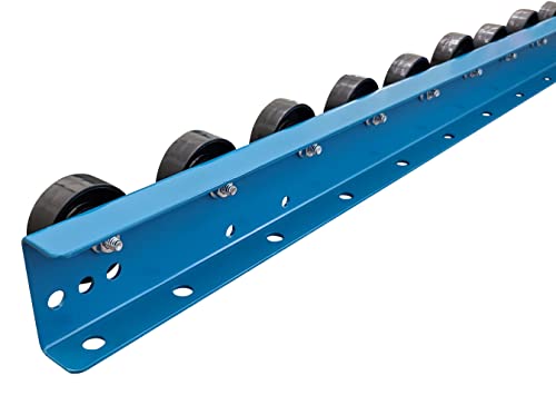 Conveyor Rails, 5' Flow Rail With Plastic Skate Wheels, T1 Style #TOP1