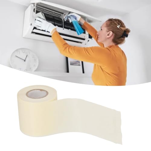 Jwthee 5 Stück Klimaanlagen-Rohrband, Rohrwickelband, PVC-Rohrschutzband, tragbares Wickelband, Isolierband für Klimaanlage, 6 cm Breite (Beige)