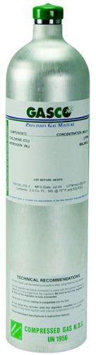 58L-98-25 Aluminum Cylinder with 25 PPM Hydrogen Sulfide in Nitrogen, 500 PSI Operating Pressure, 58 Liter Capacity, 14.25" Height, 3.53" Width