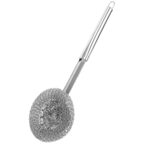 Homoyoyo Estropajo de Cocina Inoxidable con Mango Ergonómico Cerdas Resistentes para Limpieza Profunda de Platos Sartenes Fregaderos Herramienta Multifuncional para Uso Doméstico