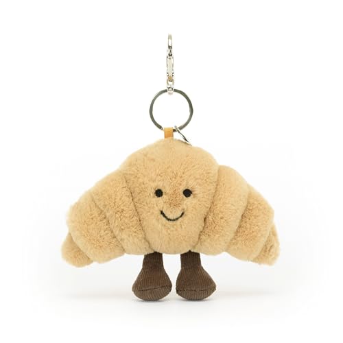 Jellycat Croissant Clip Keychain: Funny Croissant Purse Charm, Amuseables Collection