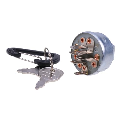 IEQFUE Ignition Switch 725-3163 925-3163 w/2 Keys and Keychain Compatible with Cub Cadet 1535 1861 1862 2160 3184 3186 3206 3235 3240