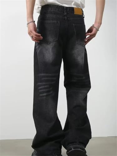 Men's Jeans Wide Leg Classic Daily Denim Pants Waist Cargo Harajuku Jeans Loose Trousers3