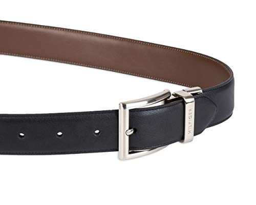 Tommy Hilfiger Men's Reversible Belt, Black/Brown Silver, 36 #TOP2