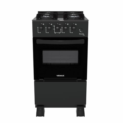 Fogão Venax Picasso Line 4 Bocas Mesa De Vidro Preto Bivolt