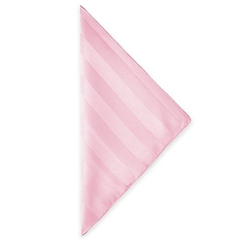 Ultimate Textile Satin-Stripe 17 x 17-Inch Cloth Napkins -1 Dozen- Light Pink