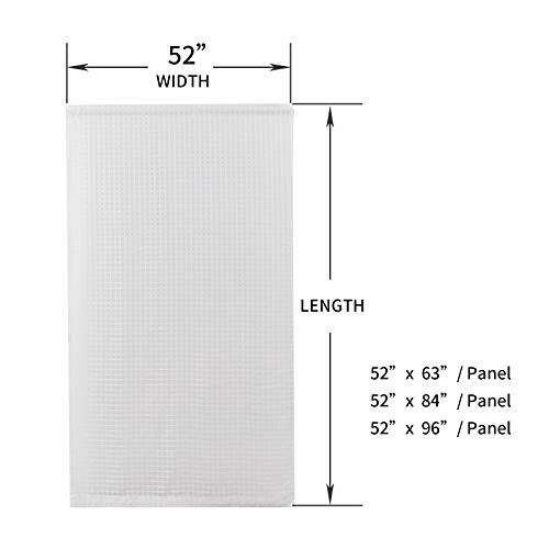 Melodieux Cotton Textured White Sheer Curtains 84 Inches Long For Living Room Buffalo Check Plaid Gingham Rod Pocket Voile Drapes, 52 By 84 Inch, 2 Panels #TOP7