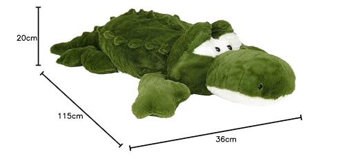 Wagner 6023 - XXL Plüschtier Krokodil Alligator - 115 cm Gross Plüschkrokodil Stoffkrokodil Plüsch