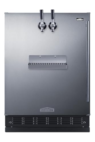 Image of Summit Appliance SBC7BRSFRTPCFLHD 24-Inch Wide Front Tap Built-In Cold Brew Coffee Kegerator - Black; Commercially Listed; CARB Compliant; LHD (Left-Hand Door Swing)