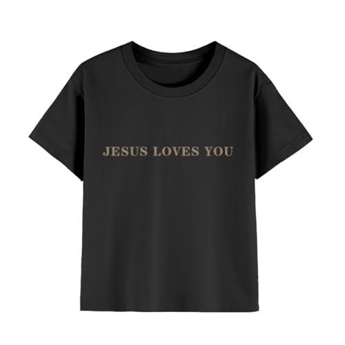 Jesus Loves You Christian Shirt for Boys Bible Verse Letter Printed T Shirts Faith Religious Cotton Short Sleeve Top4