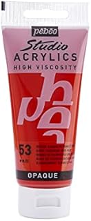 Pébéo - Studio Acrylics Fine Acrylic - Acrylic Paint - Red Acrylic - Cadmium Red Deep Hue, 100 ml