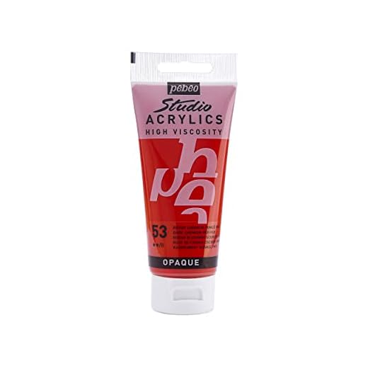 Pébéo - Acrílico Fine Studio - Pintura acrílica Rojo - Rojo Cadmio Oscuro Imitatión - 100 ml