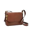 Fossil Women’s Harper Eco-Leather Small Flap Crossbody Purse Handbag, Brown (Model: ZB1565200)