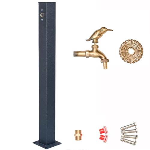 Stainless Steel Vertical Garden Water Column with All-Copper Faucet, Frost Proof Yard Hydrant, Floor Mounted Water Fountain, Farm, Pasture, Backyard Use(80cm/31in)