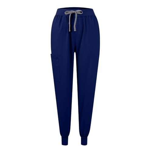 Image of Women Scrubs Sets Vneck Short Sleeve Scrub Tops & Jogger Scrubs Pant
