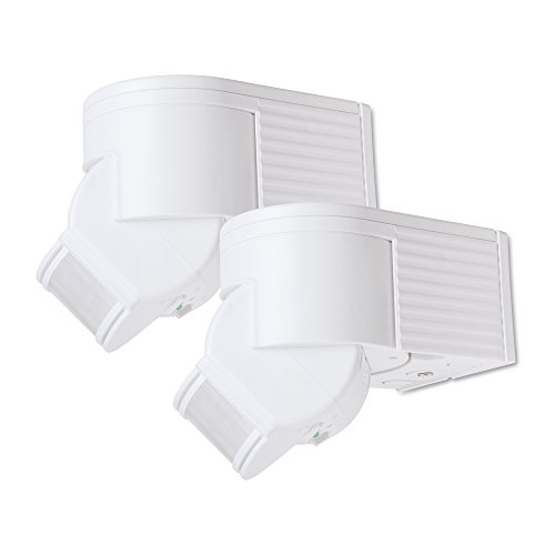 sonero IMS030 Infrarot-Bewegungsmelder - Innen- / Außenmontage, Schutzklasse: IP44, 180° / 12m Arbeitsfeld, weiß (2er- Set)