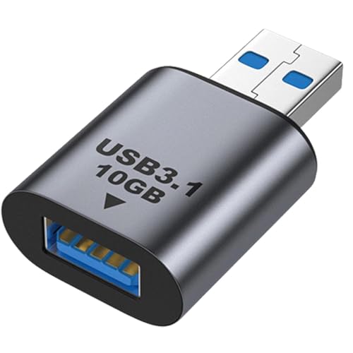 CABLEPELADO Adaptador USB A Hembra a Macho, Conversor en Aluminio, Conector Inverso, Extensor USB 3.1, Transferencia 10 Gbps
