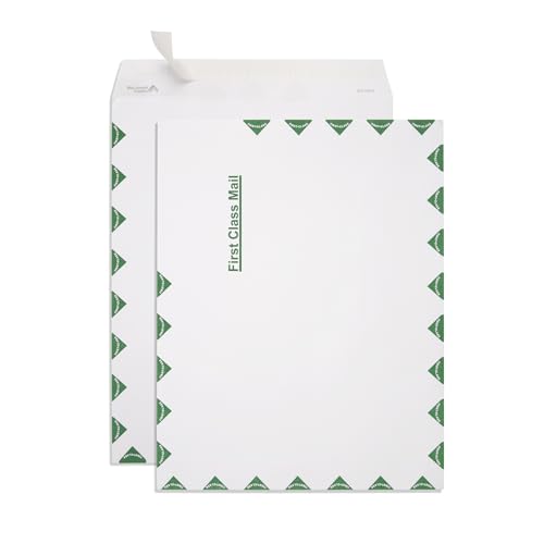 Blue Summit 100 First Class Mail Envelopes 10x13, First Class Envelopes Self Seal for Mailing, Large, White Wove with Center Seam