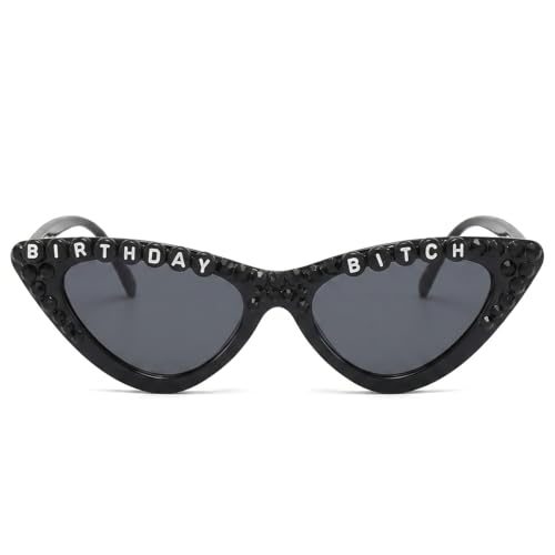 Yoridis Birthday Girl Sunglasses for Women Black Birthday Bitch Glasses for Women Girl Party Gifts Supplies Accessories (Black)
