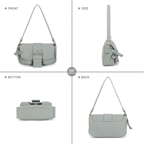 Image of Denim Crossbody Bags for Women,Blue Jean Hobo Shoulder Bag,Denim Messenger Bag